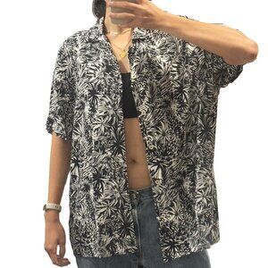 Men's French Connection Floral Button Up Short Sleeve Top Size Large